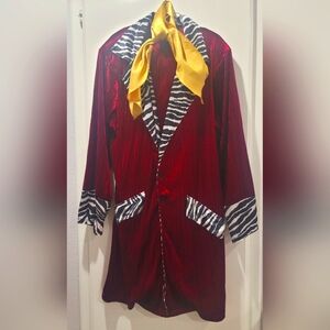 California Costumes Vibrant Red Coat with Zebra Accents and Yellow Scarf